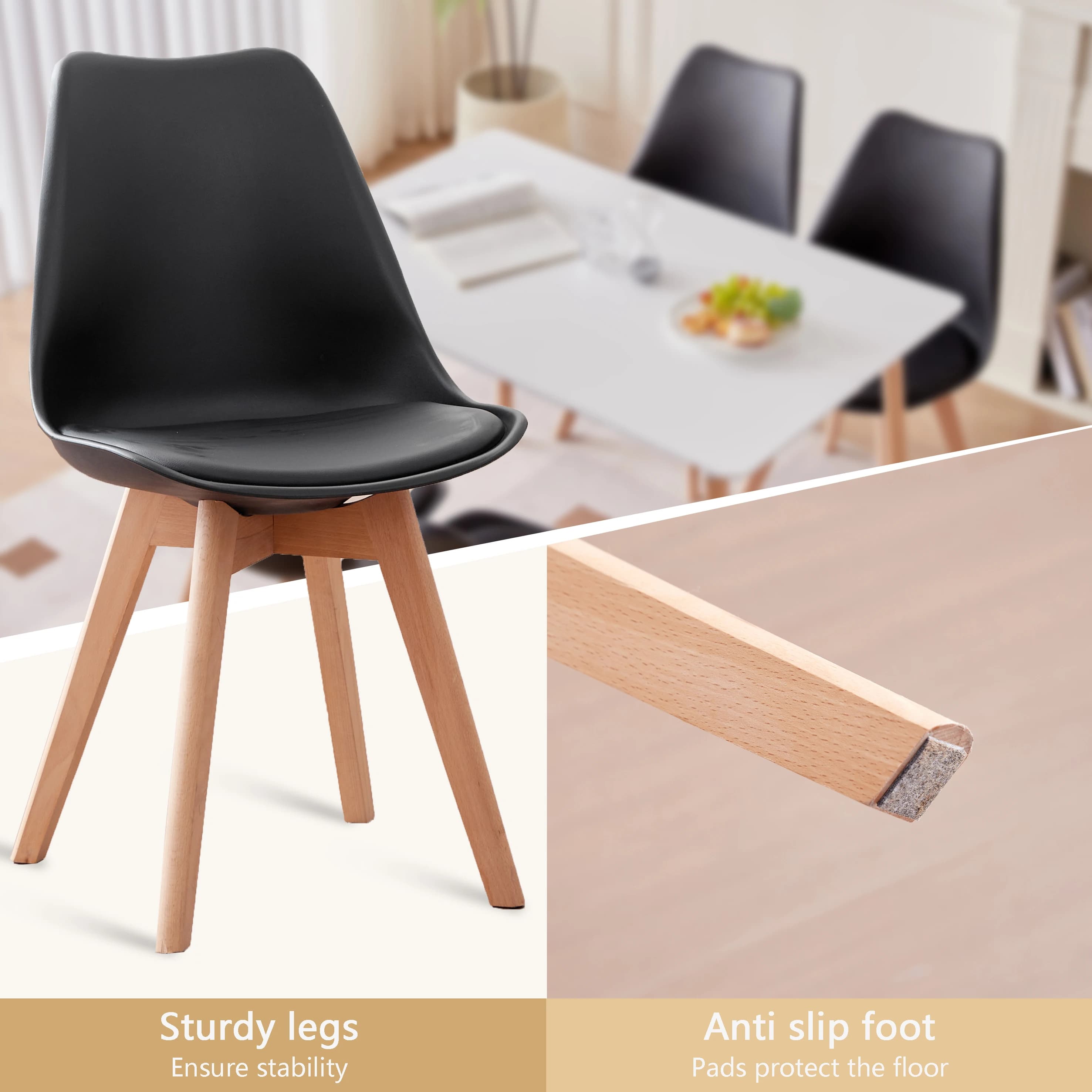 Un ensemble de 2/4/6 chaises de salle à manger du milieu du siècle, chaise longue en plastique de St