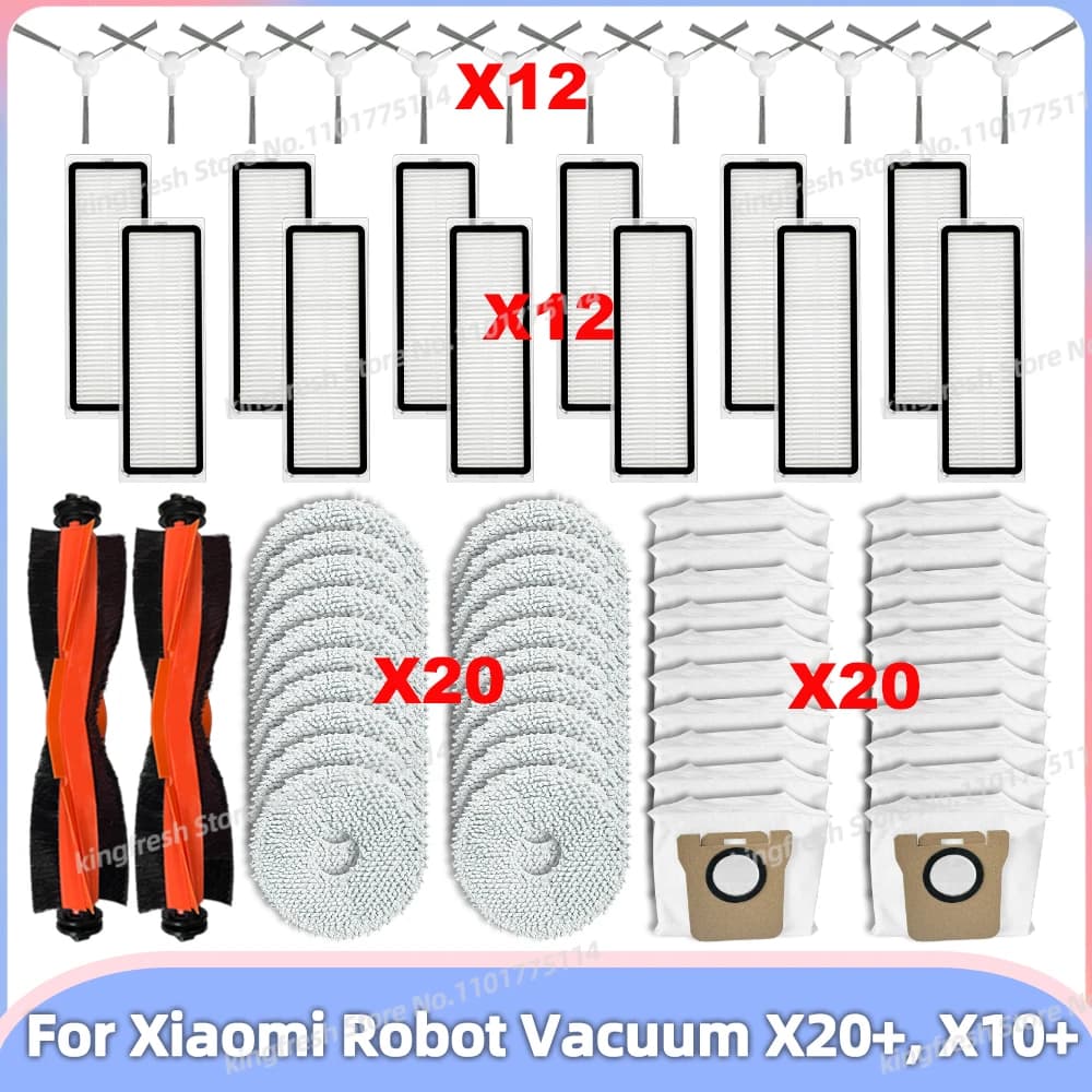 Compatible avec Xiaomi Robot Vacuum X20+, X10+ / X20 Plus, X10 Plus Pièces de Rechange Accessoires B