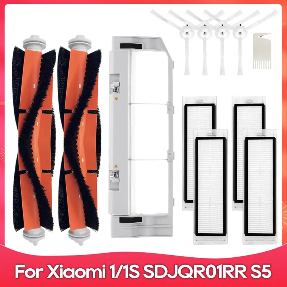 Brosse et filtre compatibles avec Xiaomi Mi Robot 1 / 1S SDJQR01RR SDJQR02RR SDJQR03RR, Roborock E3 
