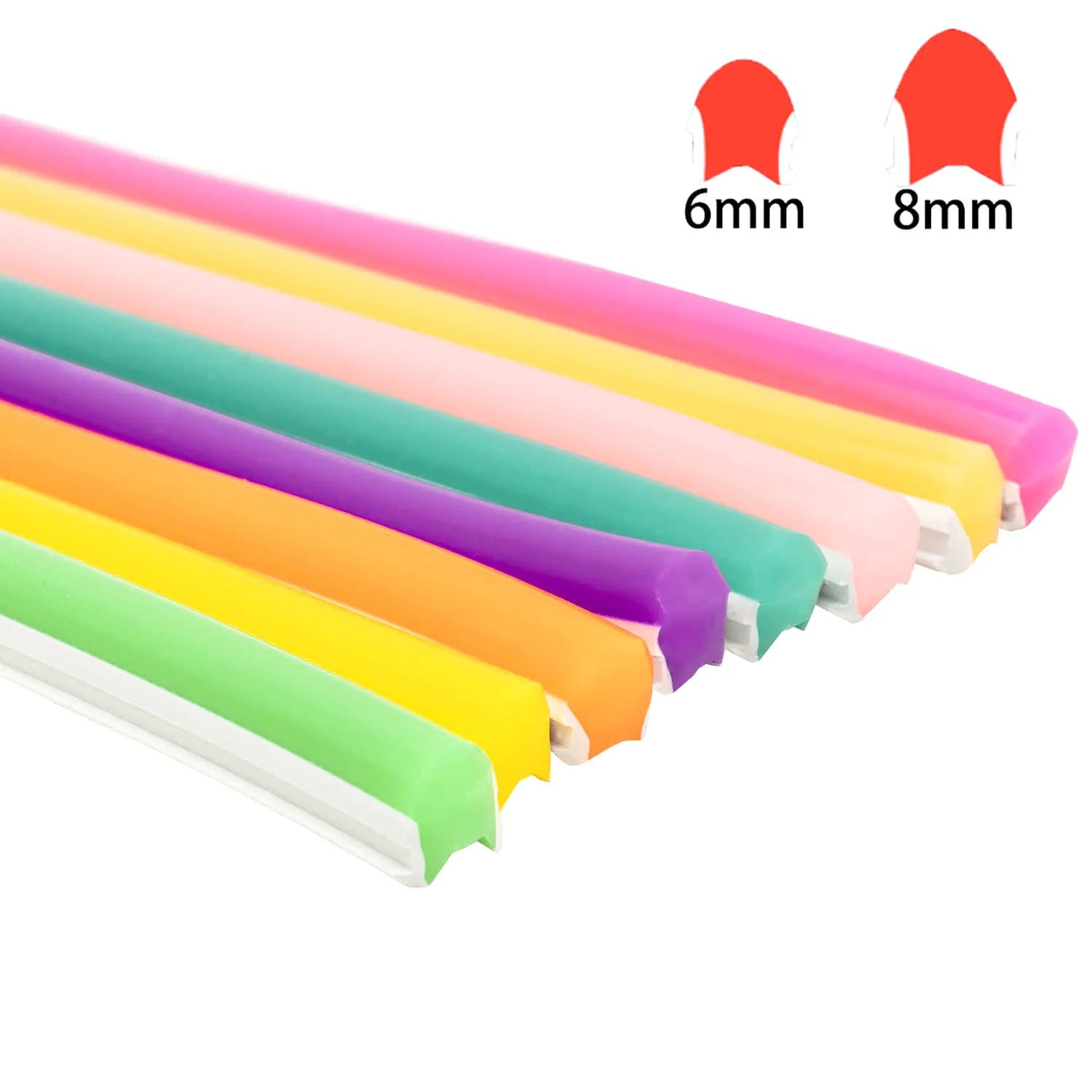 0.5-10m 6mm 8mm Silicone néon bande Tube pliable séparé nouvellement Flexible pour bricolage LED ens