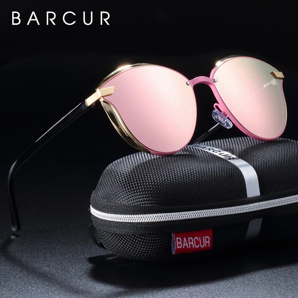 Lunettes de soleil polarisées de luxe BARCUR femmes lunettes de soleil rondes lunettes de soleil fem