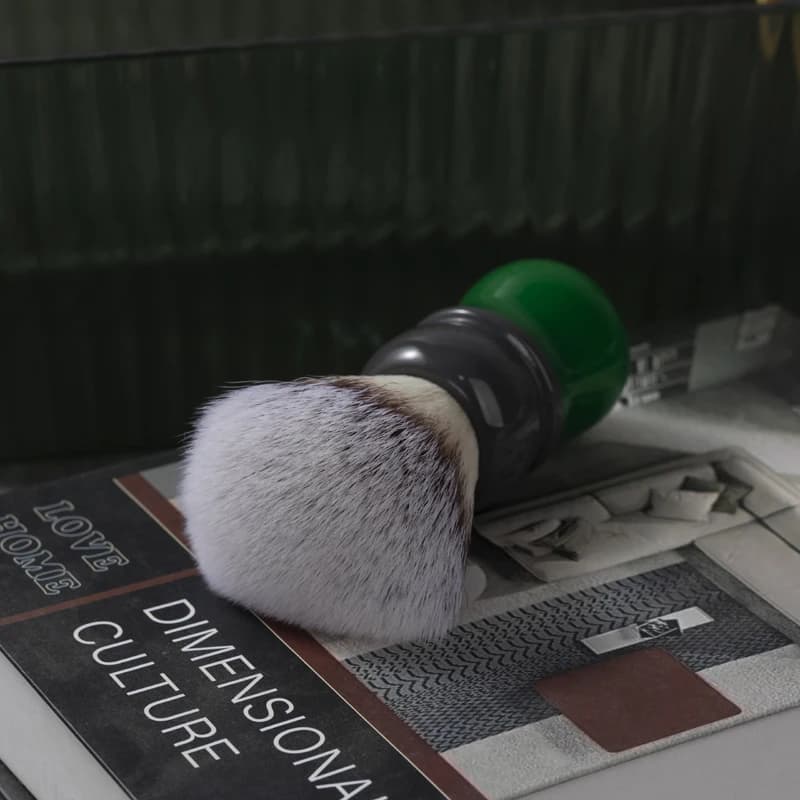 YAQI Mocha(Matcha) Brosse de rasage humide pour homme avec nœud haute résolution en cheveux synthéti