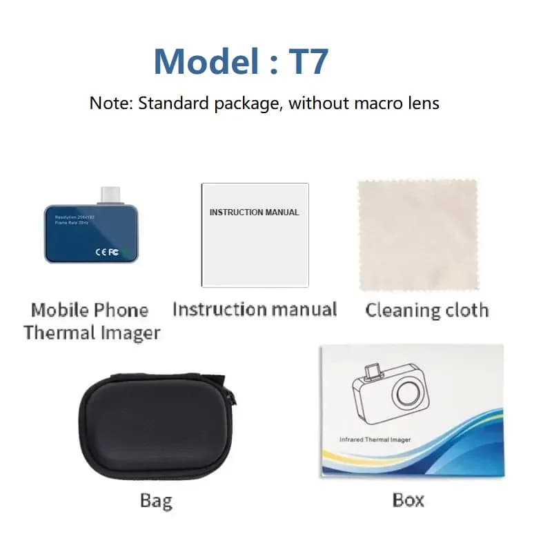 Tooltop T7 256 * 192 caméra thermique Android 25hz caméra thermique mobile pour appareil électrique 