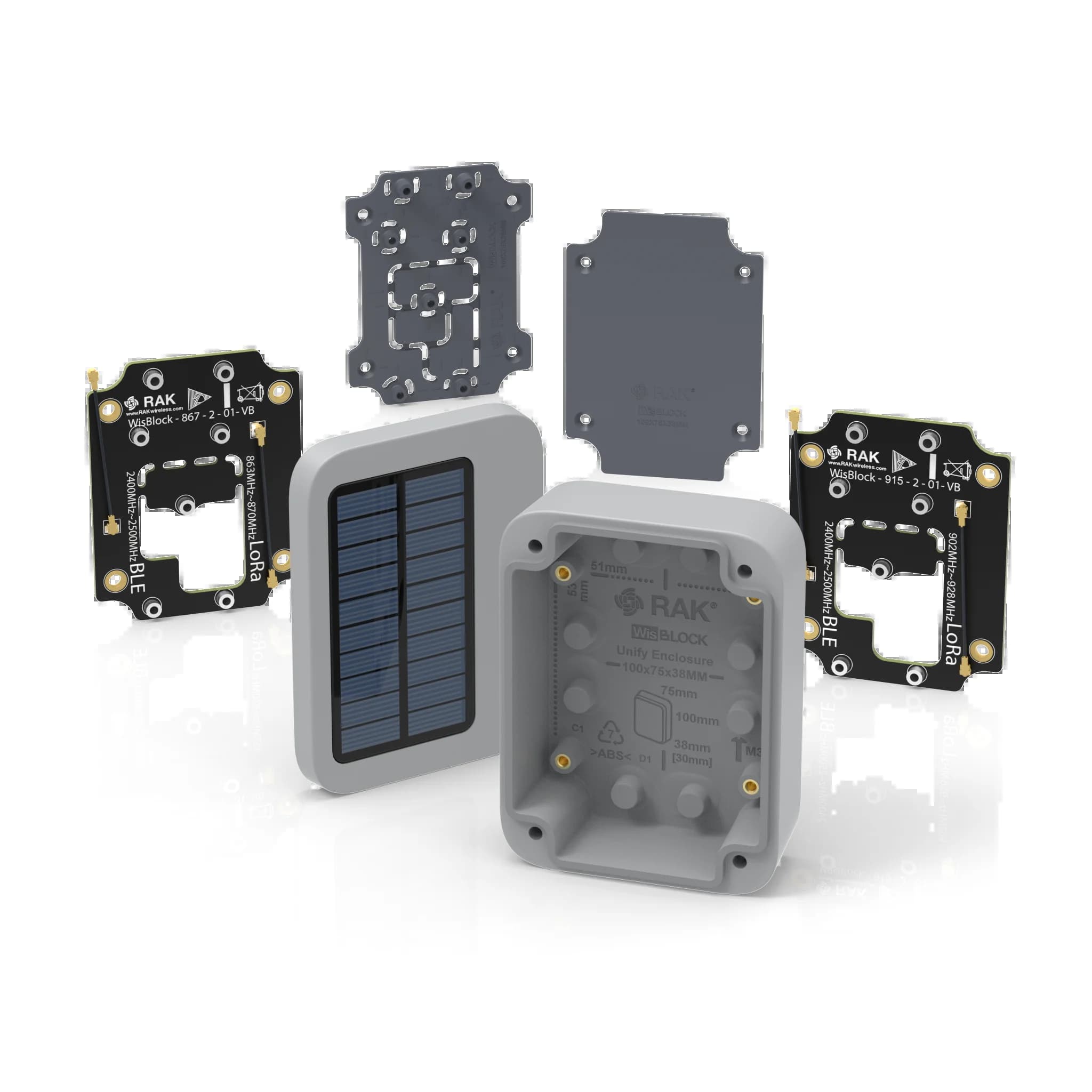 Boîtier Unify IP65 100x75x38 Solaire |   En option avec antenne LoRa et Bluetooth intégrée