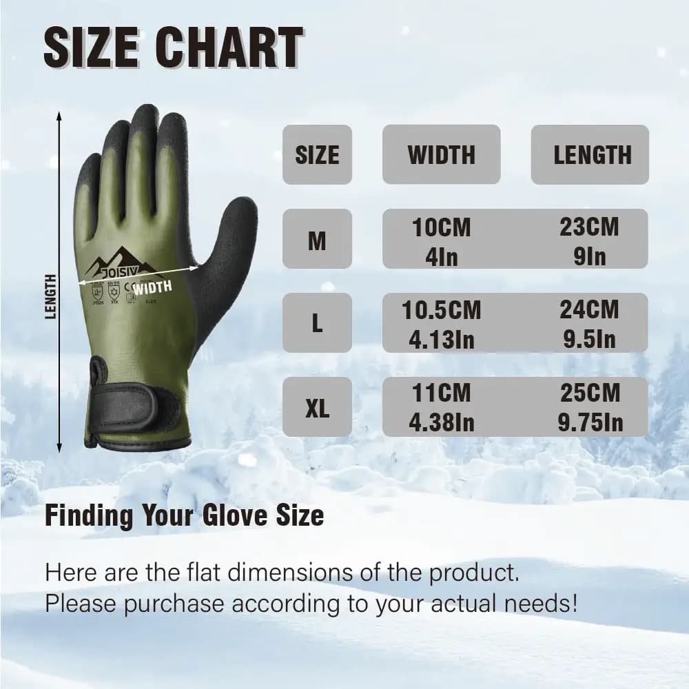 1 paire de gants de travail d'hiver avec revêtement thermique en Latex ou activités de plein air com