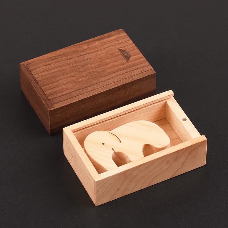 Boîtes de rangement en bois massif 3.15x2x0.98 pouces, avec dessus coulissant pour petits objets, ba