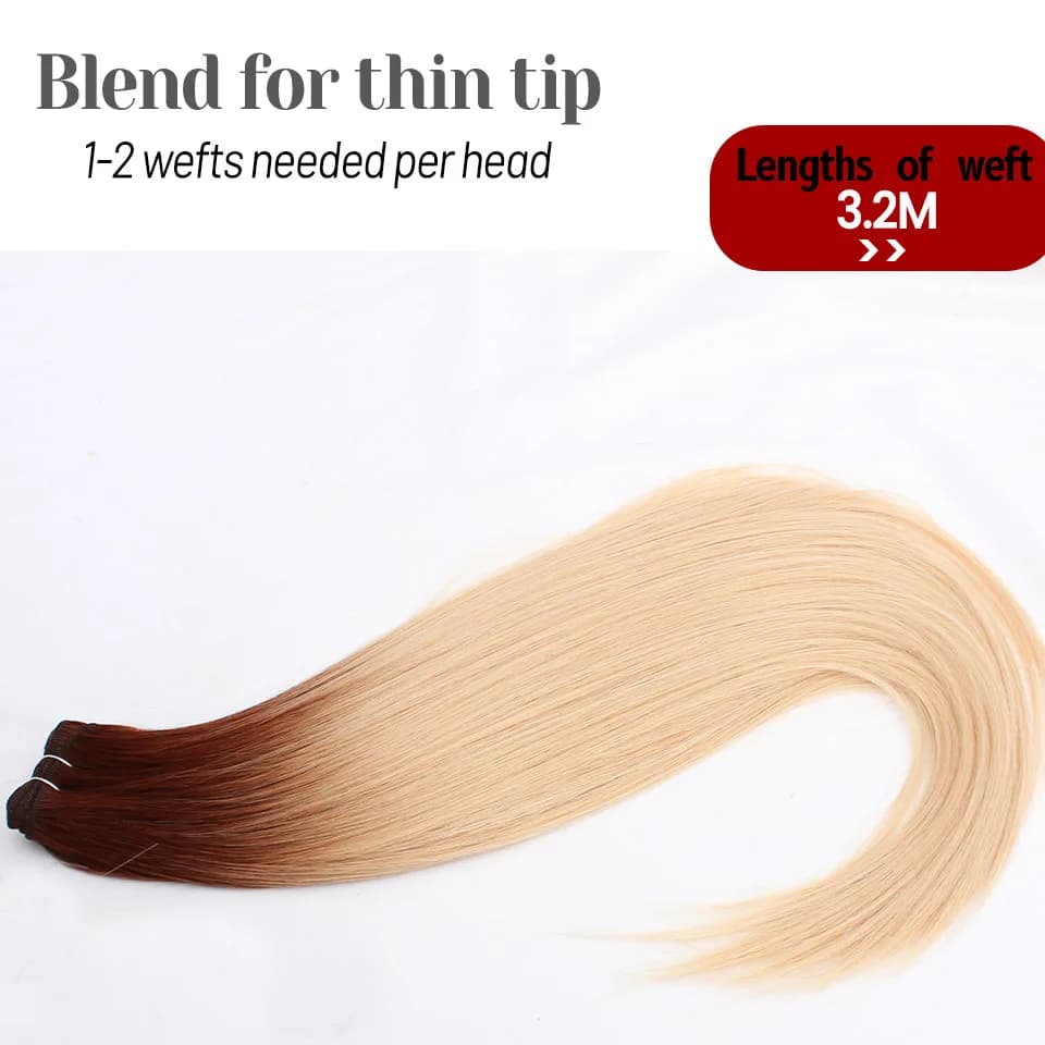 Tissage en lot synthétique lisse Bio-Protein, Extensions capillaires synthétiques lisses en Fiber ré