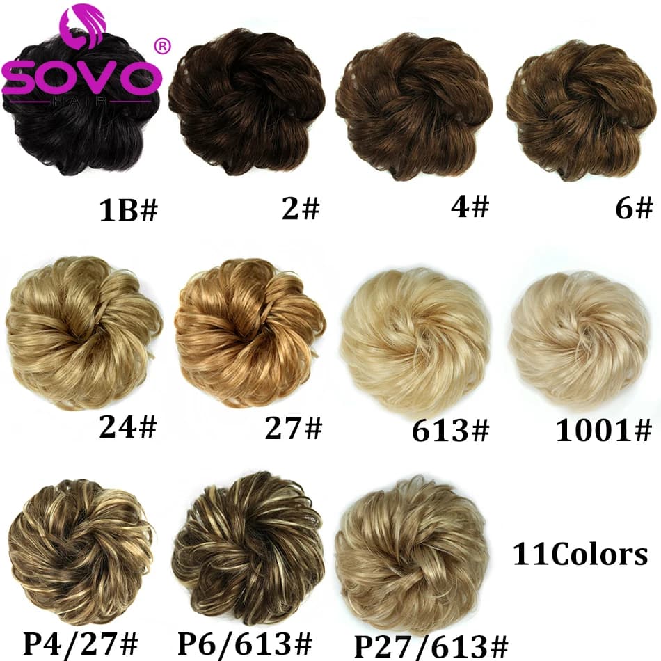 100% cheveux humains chignon vrais cheveux chignon Extensions cheveux naturels brun cheveux désordre