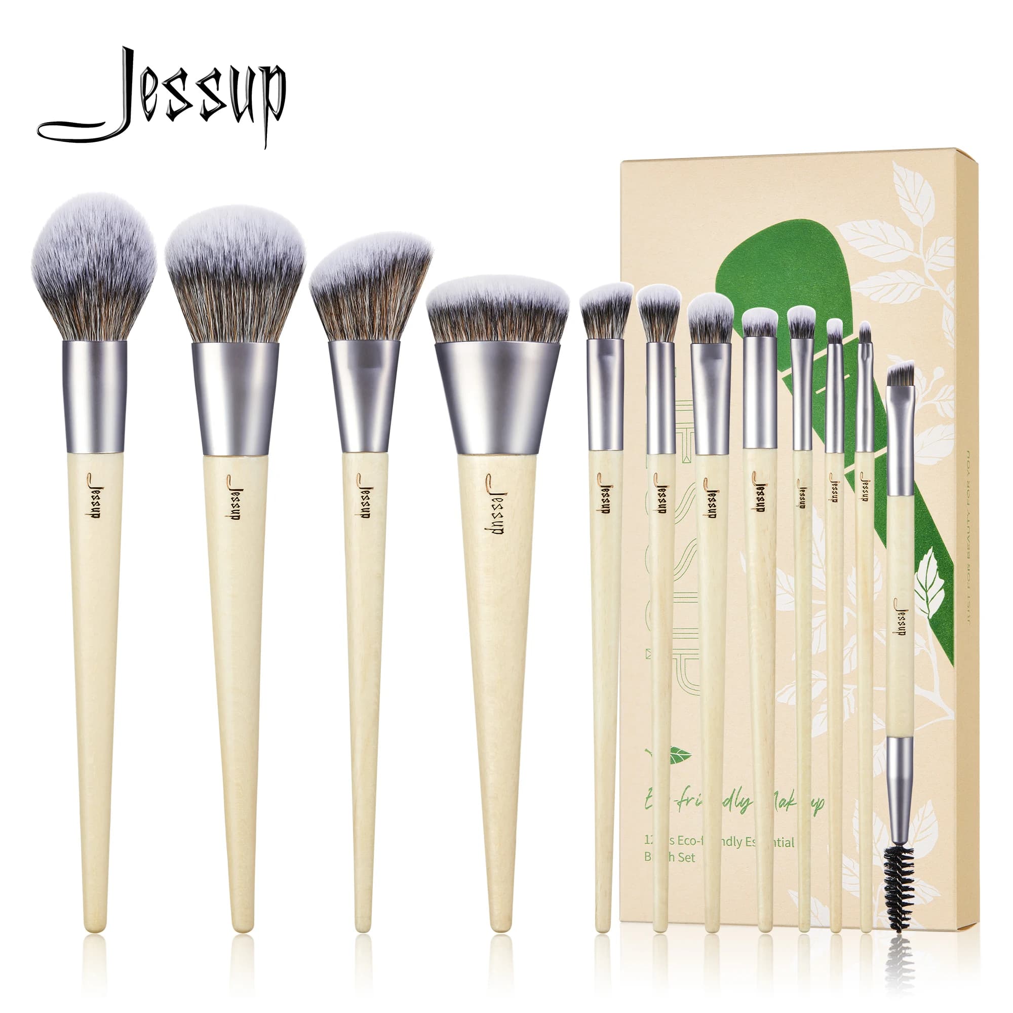 Jessup-Ensemble de pinceaux de maquillage, fond de teint en poudre synthétique de qualité supérieure