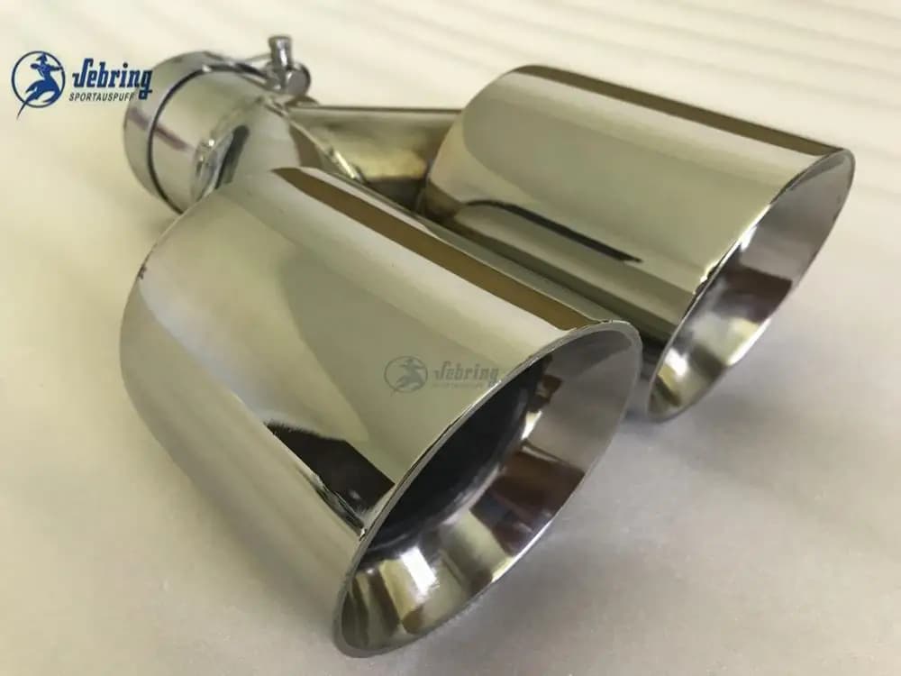 En acier inoxydable biais double acier universel double Automobile tuyau d'échappement silencieux vo