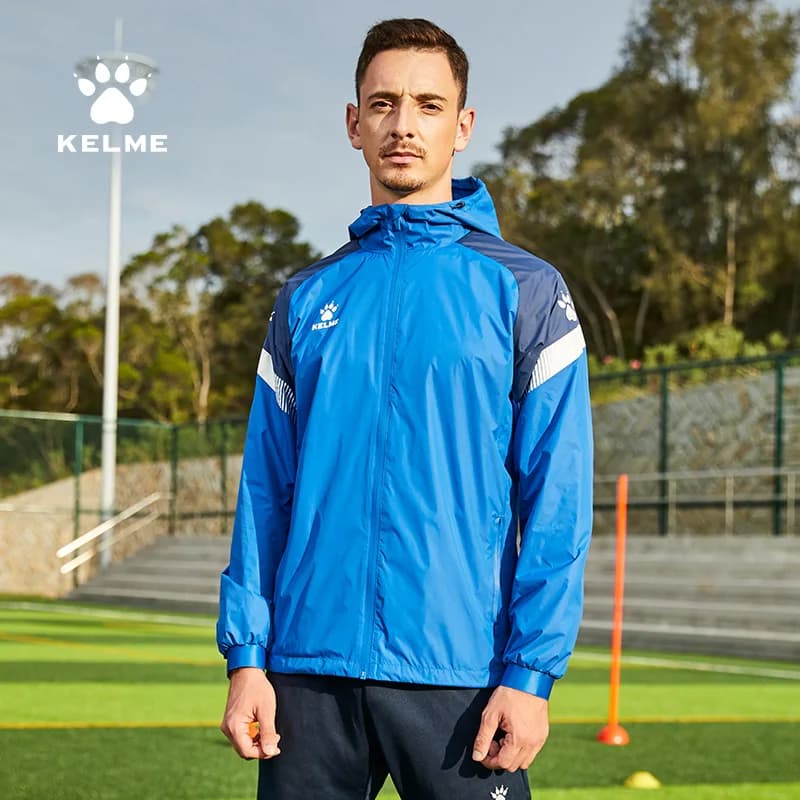 KELME hommes coupe-vent veste de course football enfant à capuche coupe-vent manteau Couple formatio