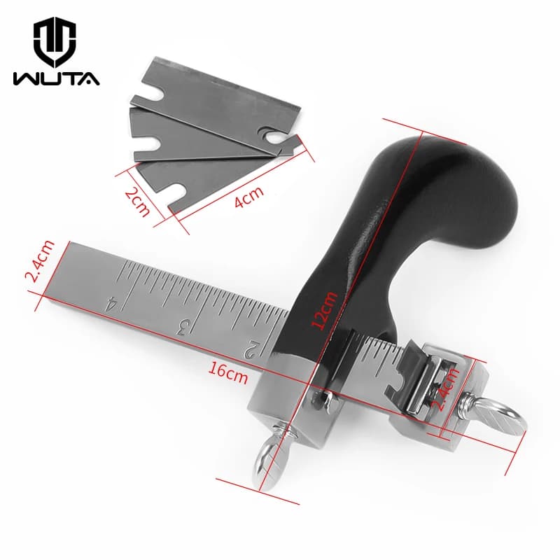WUTA-Coupe-ceinture professionnel en cuir, outil de coupe à la main réglable avec 2 outils en cuir a