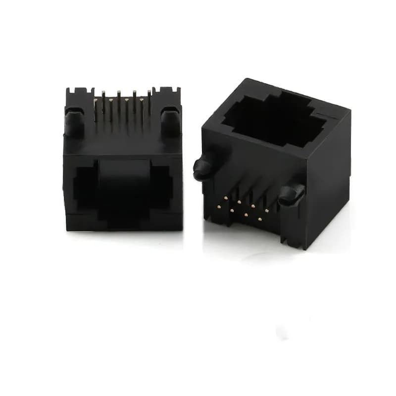 10 pièces noir RJ45 8P8C ordinateur réseau Internet PCB prise Jack