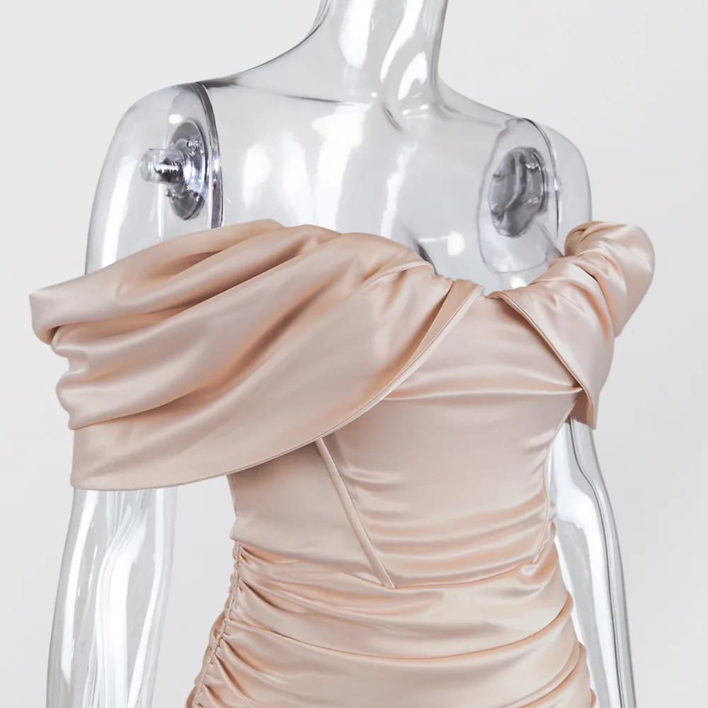 Robe moulante en Satin rose pour femmes, tenue de soirée, Mini, Double couche, robe d'été, célébrité