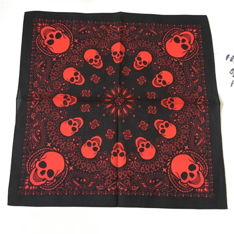 Plus coloré imprimé crâne Paisley géométrique coton Bandanas femmes bandeau carré écharpe foulard ch