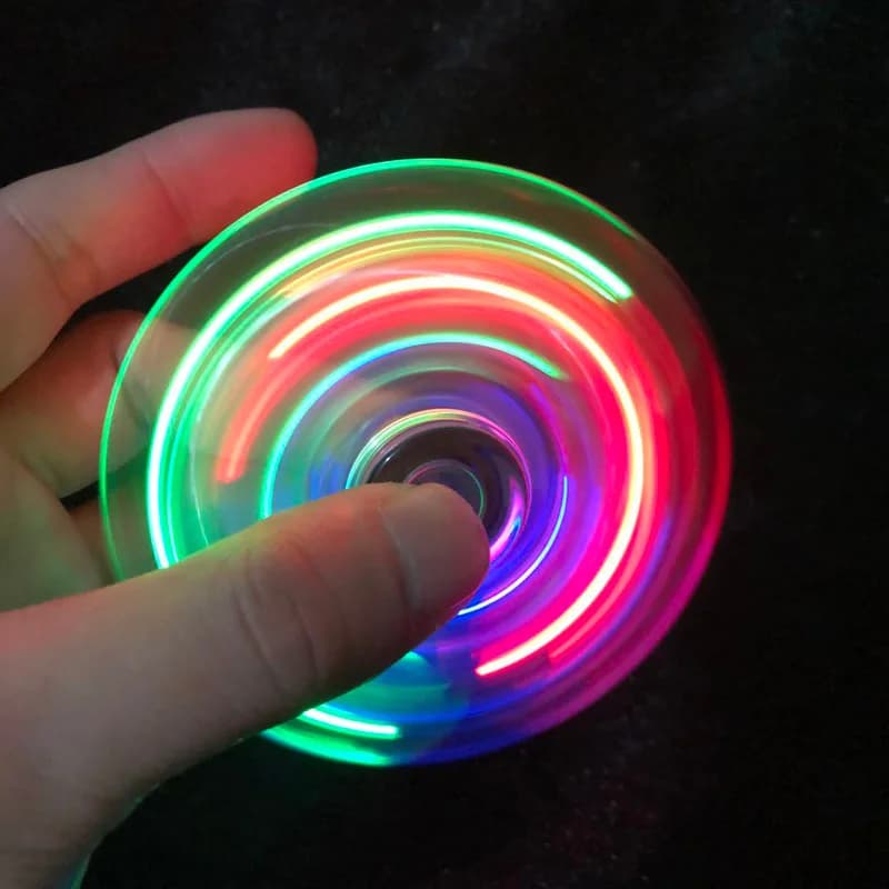 Cristal lumineux lumière LED Fidget Spinner main haut Spinners lueur dans l'obscurité EDC soulagemen