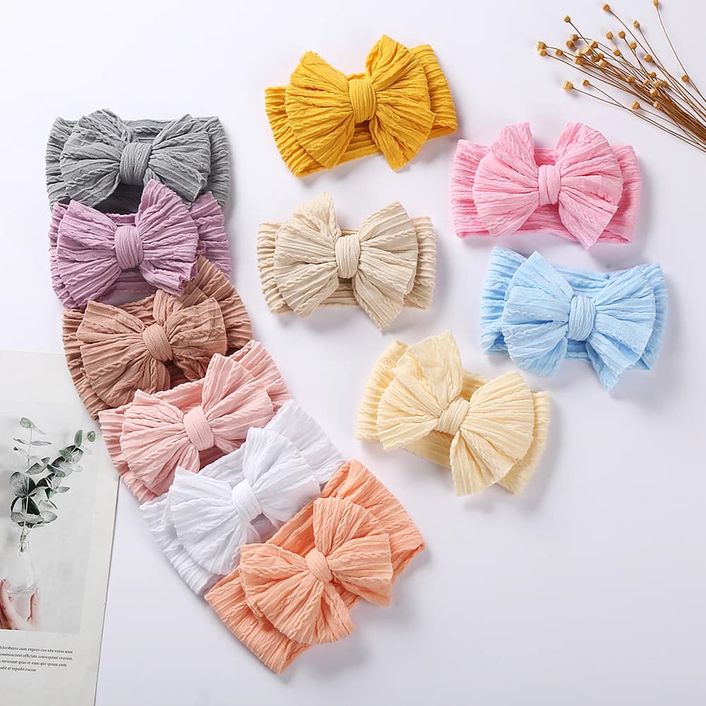 Bandeau pour bébé avec nœud de câble solide, couches en Nylon, couvre-chef pour enfants, Turban élas