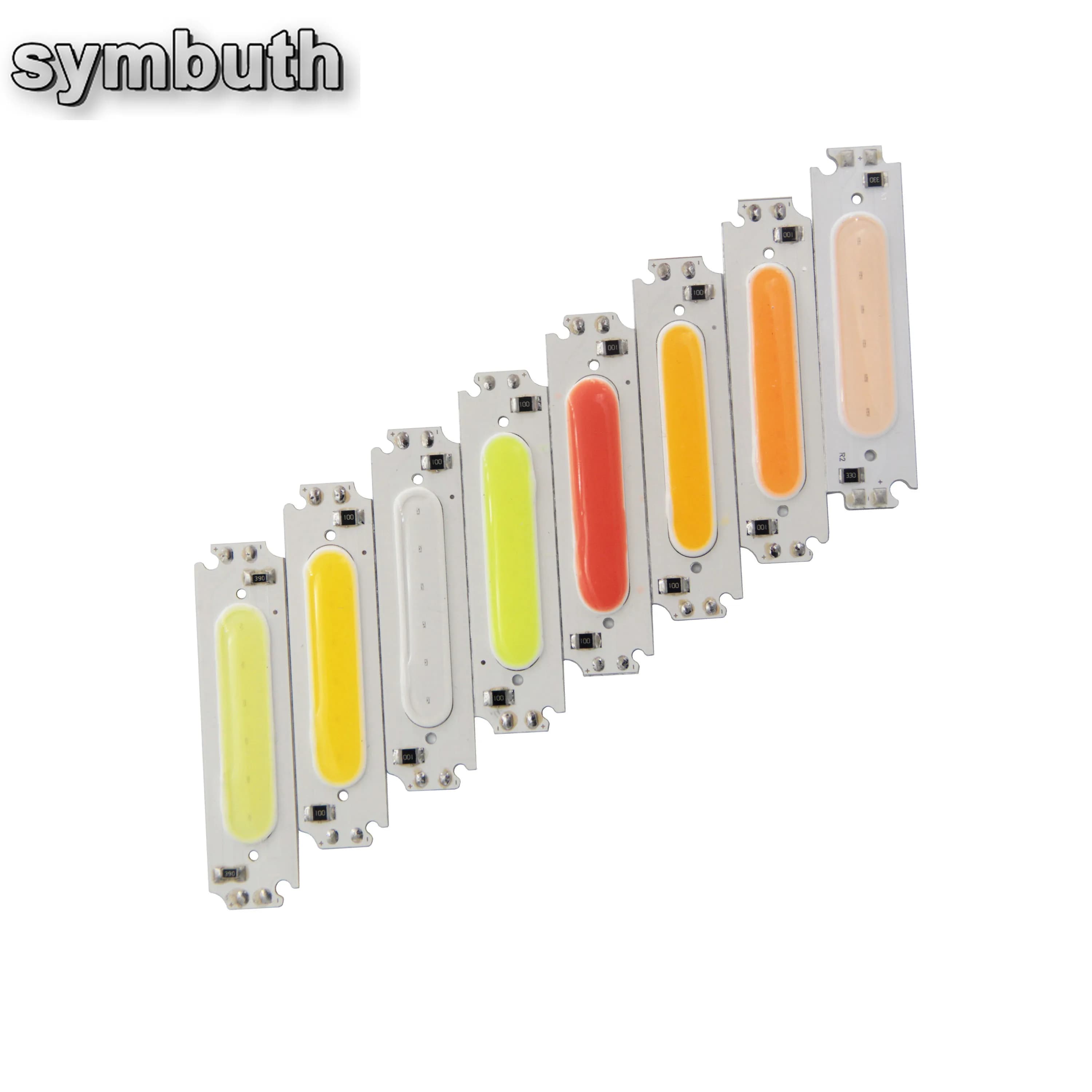 DC 12V 60x15mm COB barre LED 2W bande d'éclairage Diode rouge bleu rose vert jaune blanc couleur pou