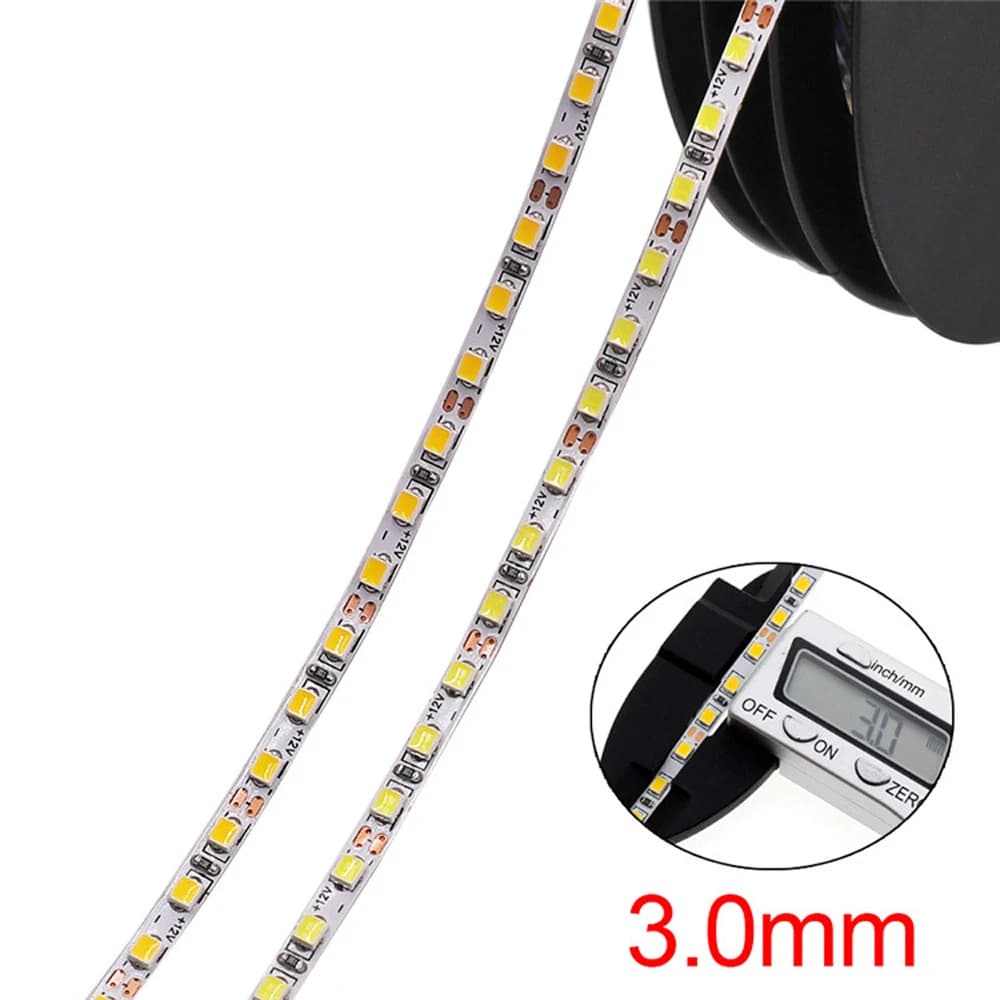 Bande LED 12V 24V 2835 3mm 4mm 5mm 6mm en forme de S 8mm 10mm 15mm largeur PCB, ruban LED blanc/blan