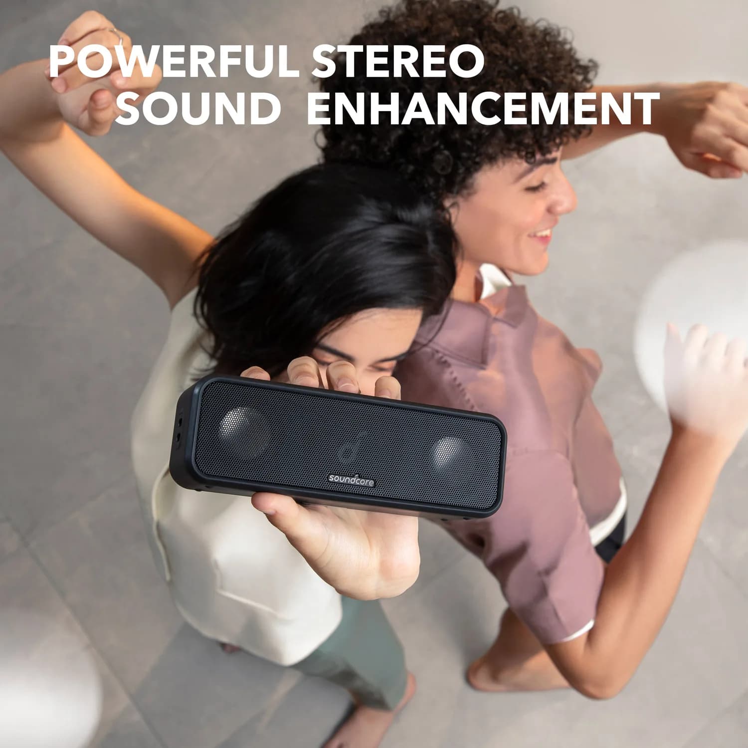 Haut-parleur Bluetooth avec son stéréo, pilotes à diaphragme en titane pur, technologie PartyCast, B