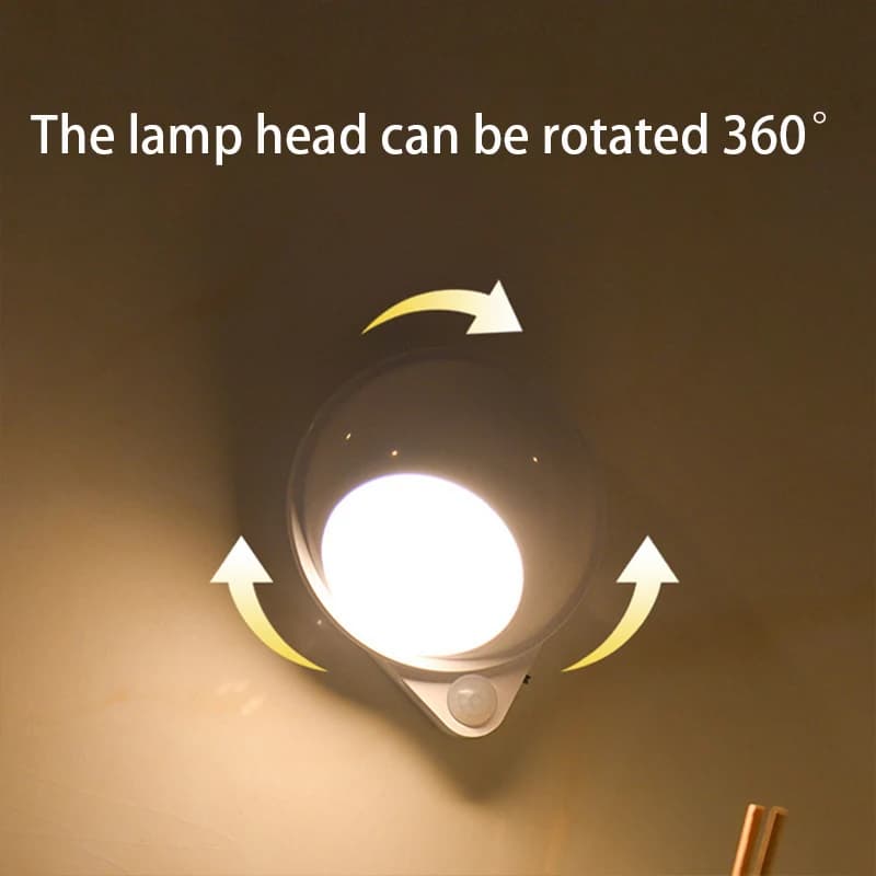 Veilleuse LED avec capteur de mouvement, chargement USB, interrupteur tactile, lumière à intensité v