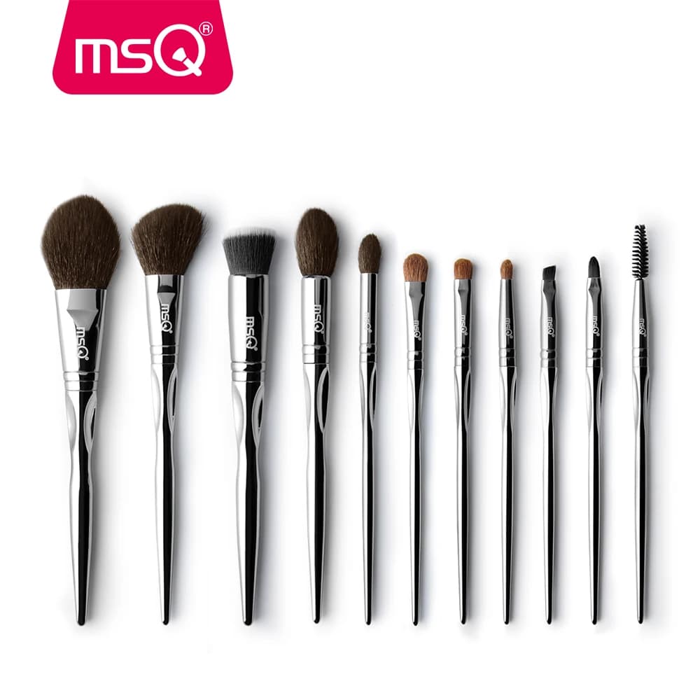MSQ-Ensemble de pinceaux de maquillage professionnels, 11 pièces, pour poudre, fard à barrage classi