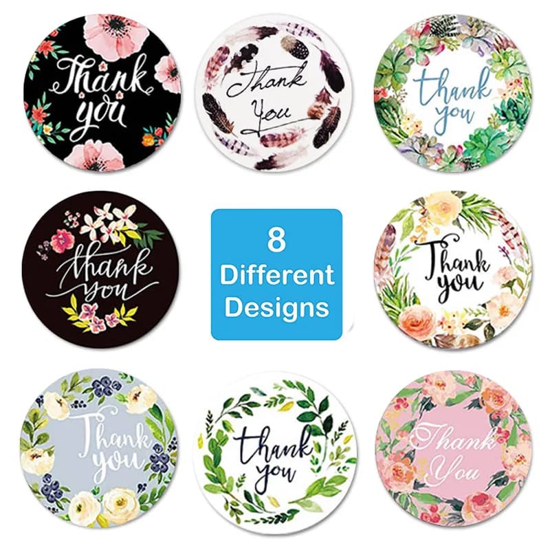 Autocollant rond de remerciement pour Scrapbook, 100 à 500 pièces, sceau d'enveloppe, cadeau, décora