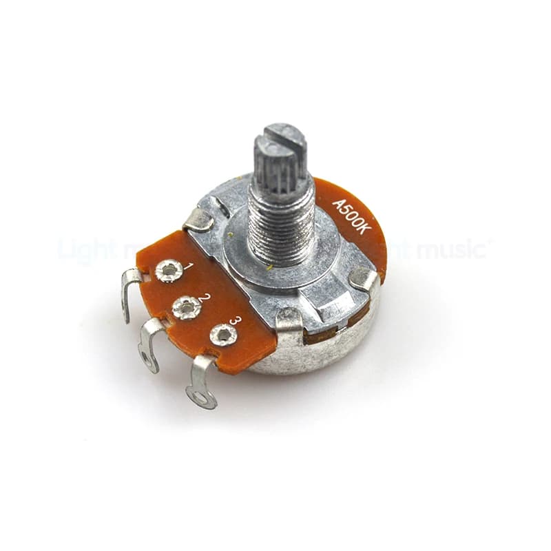 2 pièces A500K/B500K guitare électrique 15mm 18mm arbre fendu potentiomètre conique linéaire Volume 