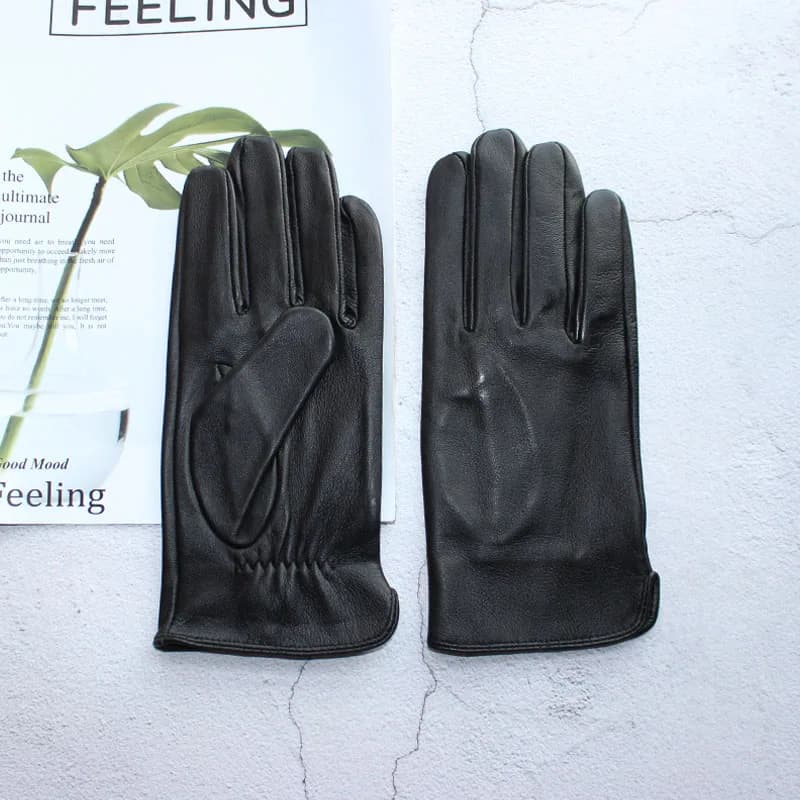 Nouveaux gants en peau de mouton en cuir pour hommes sans doublure mince été peut toucher l'écran sp