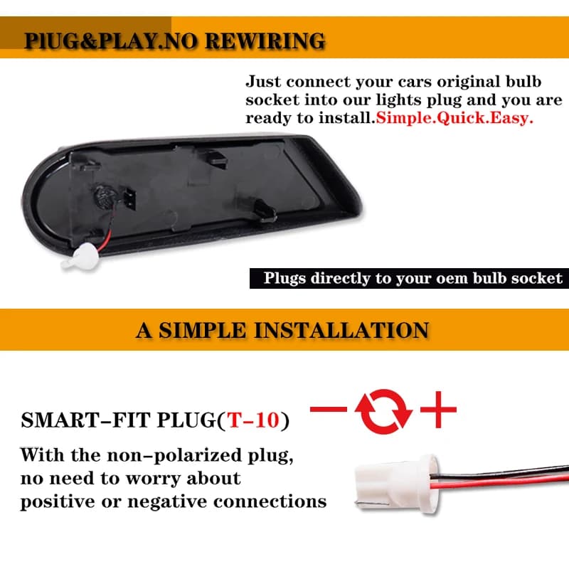 2 pièces clignotant coulant dynamique LED feu de position latéral répéteur latéral lampe panneau lam