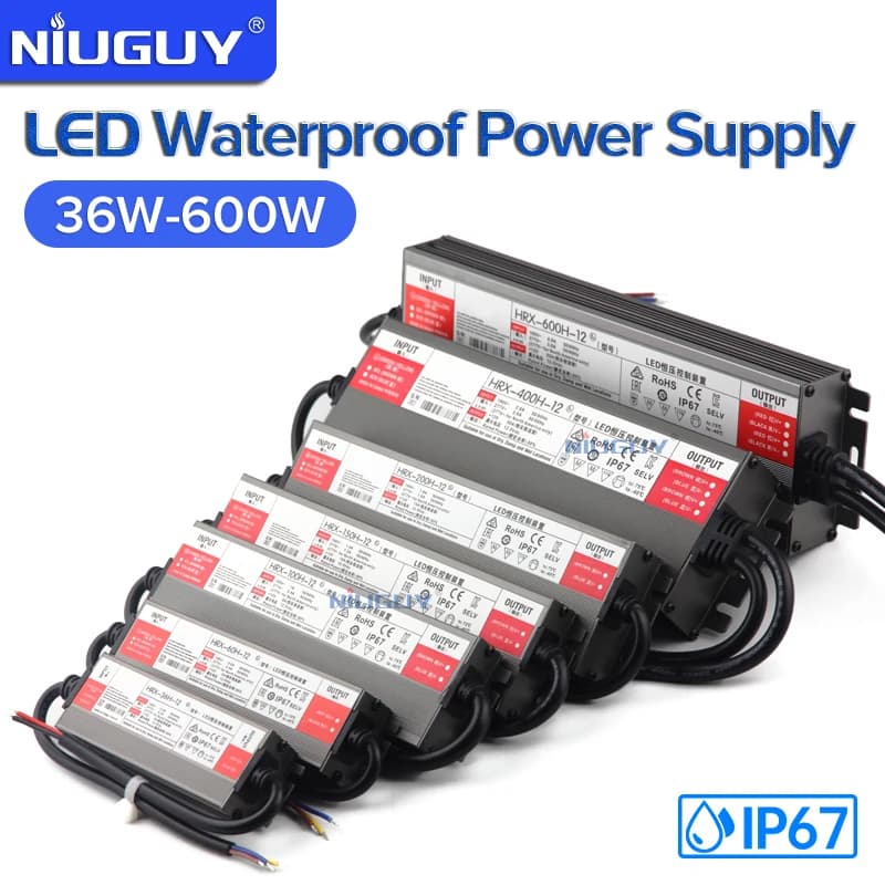 Transformateurs d'éclairage étanches AC 220V à DC 12 V 24V, alimentation de pilote LED 60W 100W 150W
