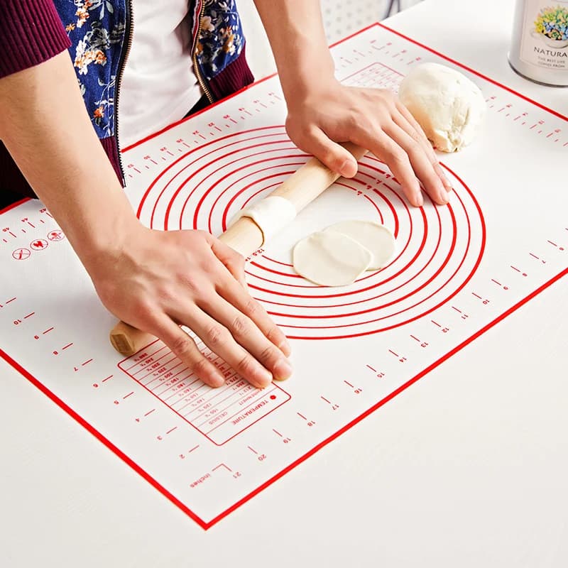 Tapis de cuisson en Silicone surdimensionné 80/70/60cm, tapis de pâtisserie roulant, pétrissage, crê