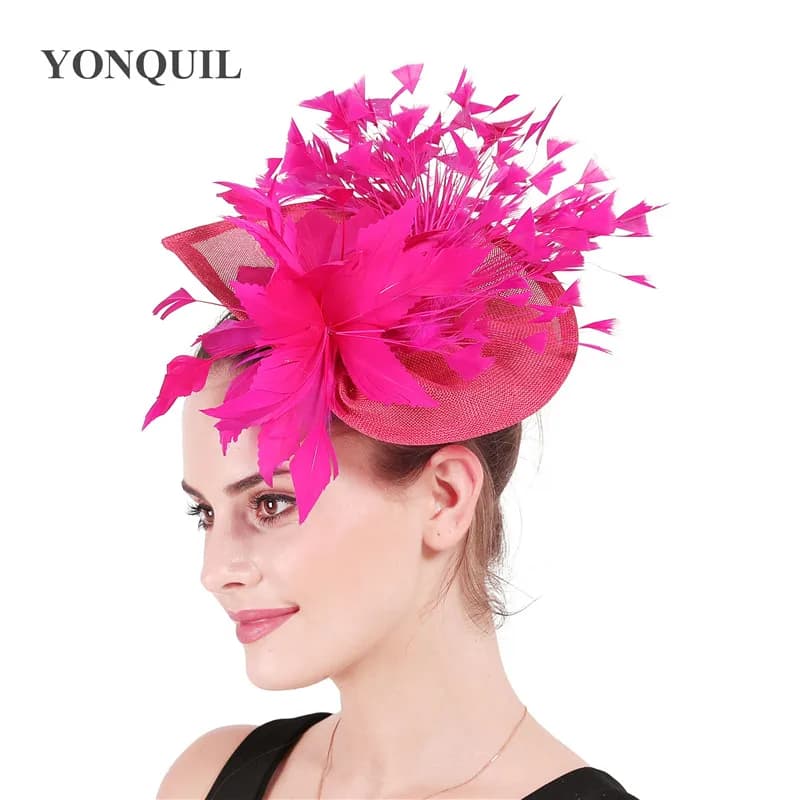 Pinces à cheveux de mariage en plumes orange pour femmes, fascinateurs, chapeau, fleur, vêtements de