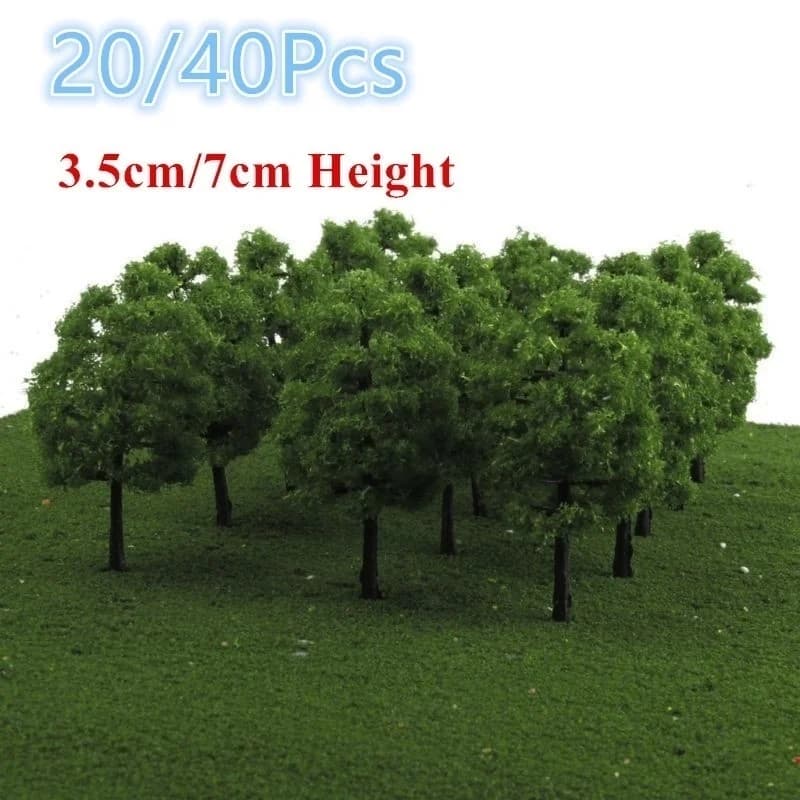 20/40 pièces vert modèle arbres Train chemin de fer modèle Kit aménagement paysage artificiel Miniat