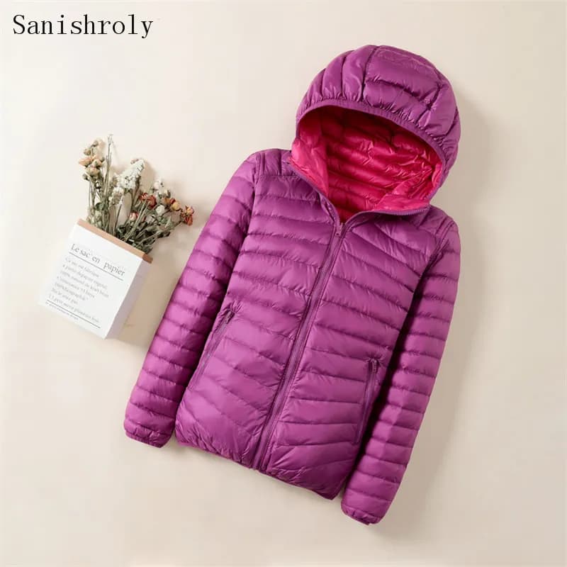 Sanishroly – doudoune réversible pour femme, manteau en duvet de canard blanc Ultra léger, 7XL, auto