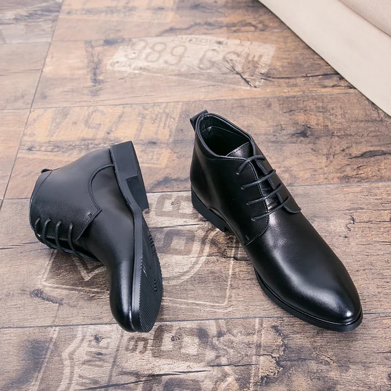 Nouveau italien en cuir véritable hommes bottes affaires hiver/printemps fermeture éclair/à lacets b