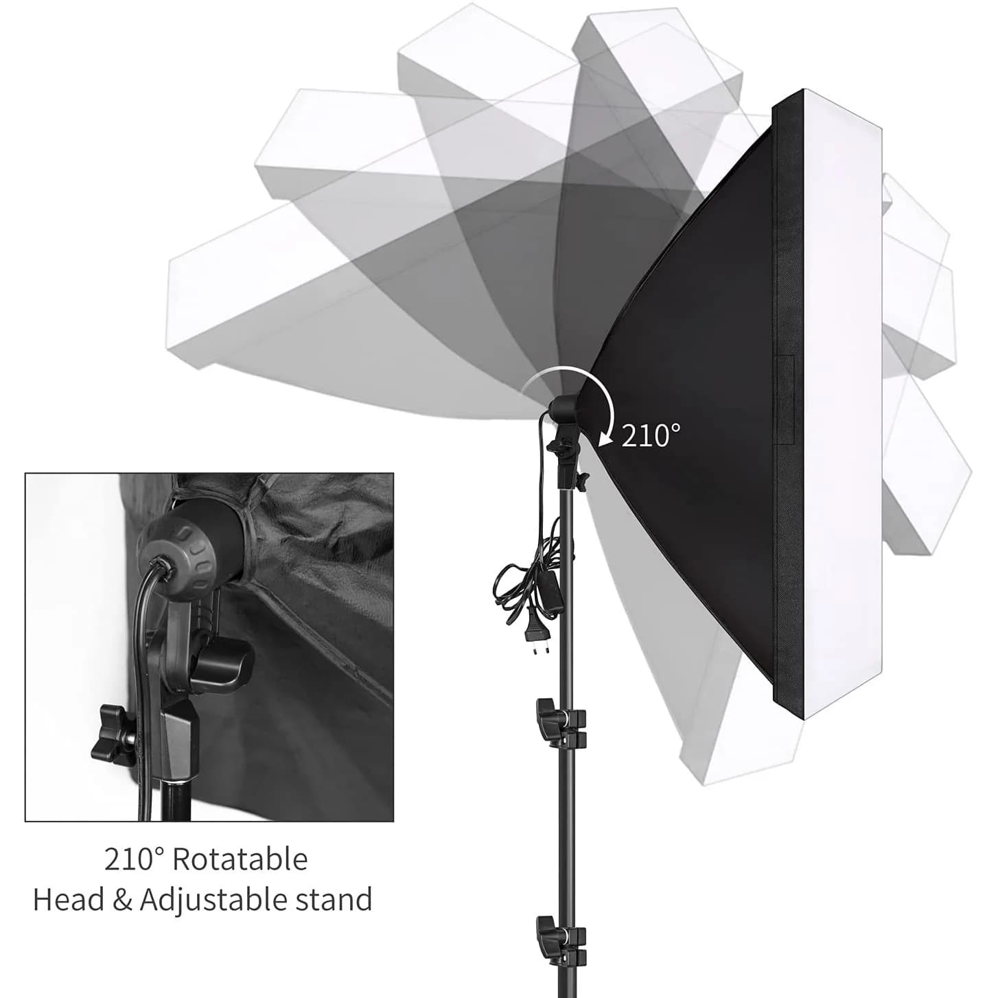 Équipement photographique Photo Studio photographie boîte souple Kit avec Triopode vidéo 50x70 cm bo