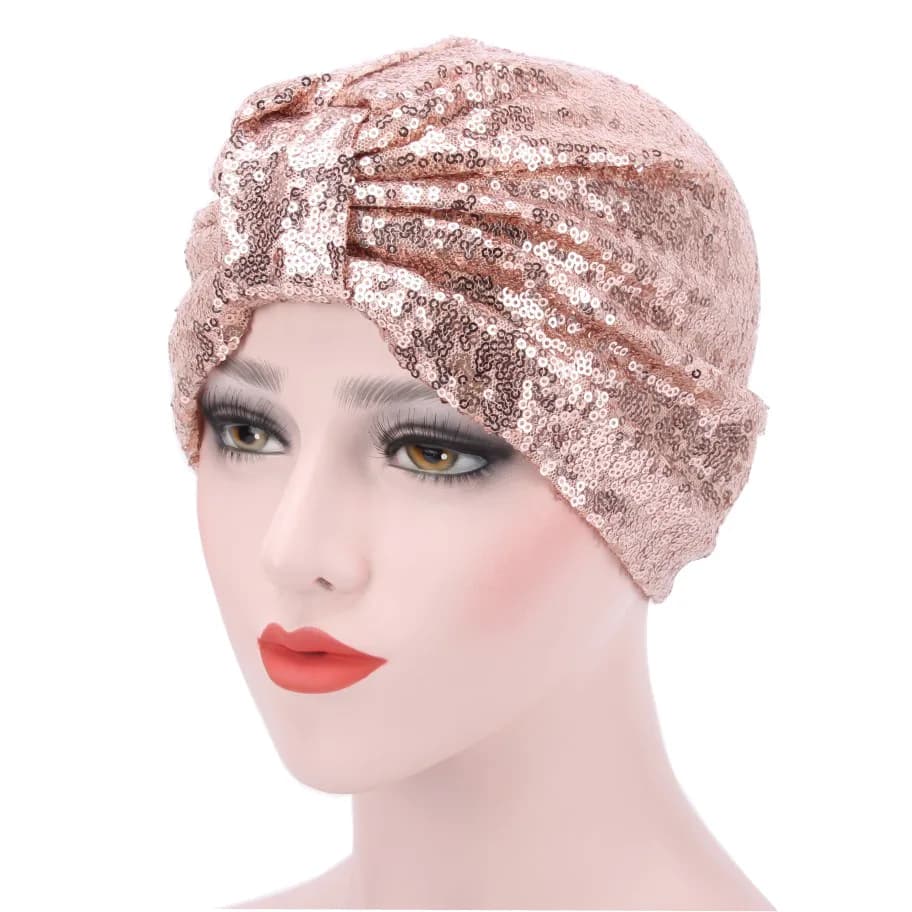 Turban Africain à Paillettes pour Femme, Écharpe, Bonnet, Hijab Islamique, Mode Musulmane, 2021