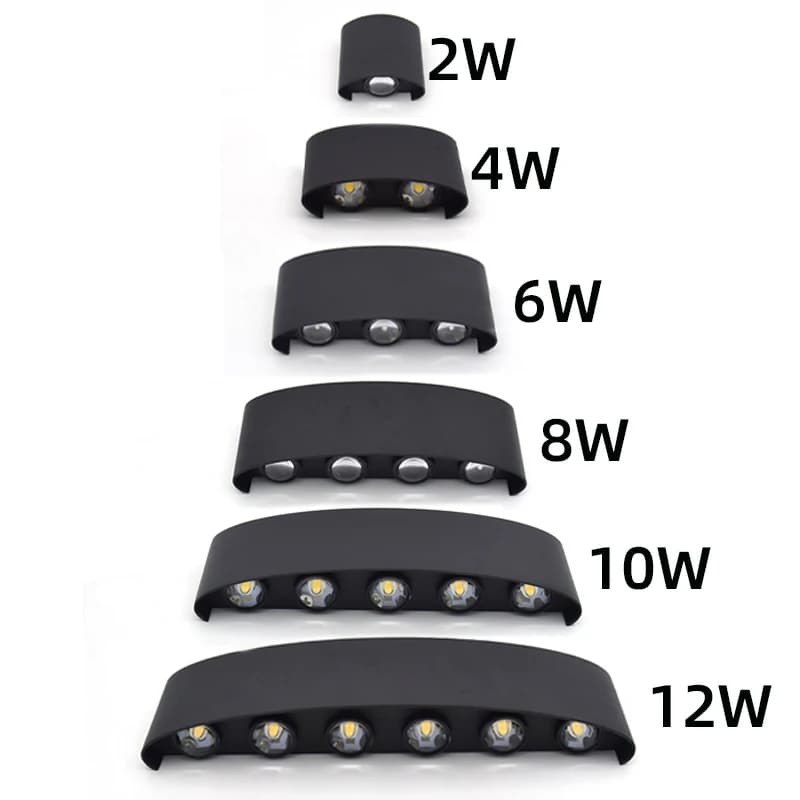 Applique murale LED 2W, 4W, 6W, 8W, 10W, 12W, imperméable, applique murale extérieure, porche/jardin