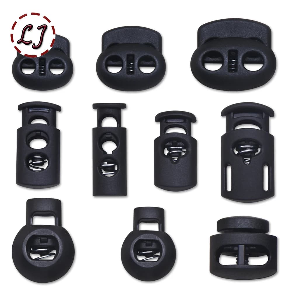Bouchon de fermeture en plastique, 10 pièces, clip à bascule, bouton de construction noir givre Lumi
