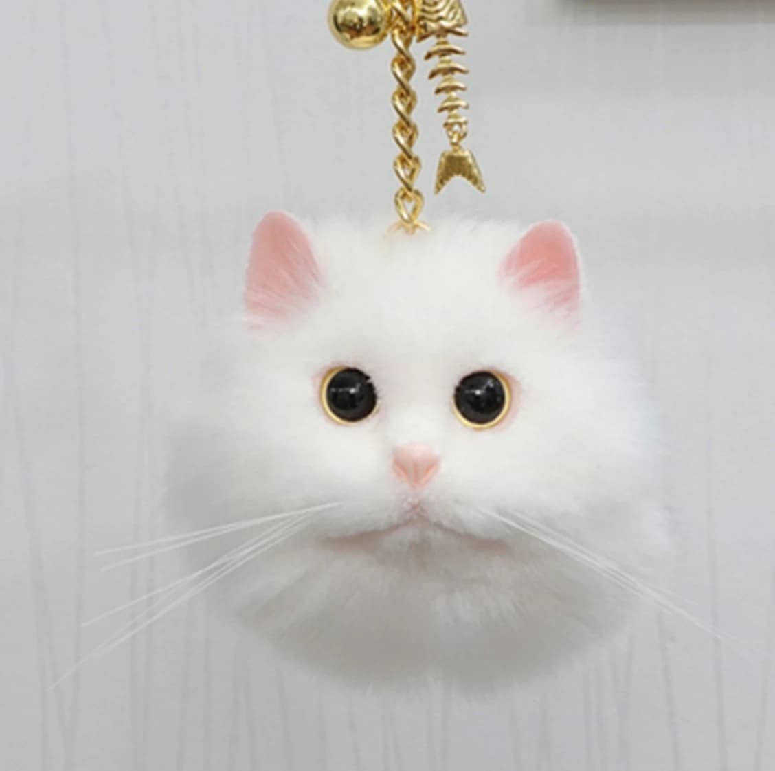 Haute qualité simulation peluche chat mignon téléphone portable boucle sac boucle voiture porte-clés