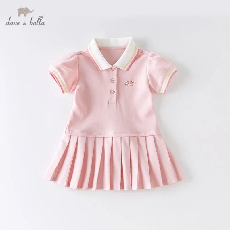 Dave Bella – robe drapée de princesse pour bébé fille, tenue de soirée à la mode pour enfants, vêtem