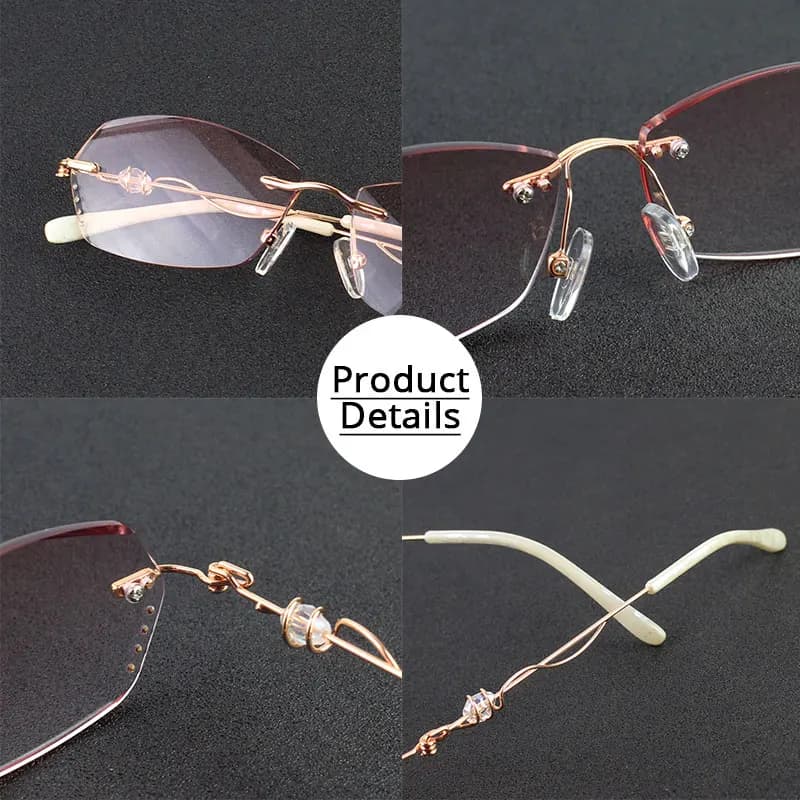 Vanlook – lunettes de lecture sans bords en strass pour femmes, Design sans vis bloquant la lumière 