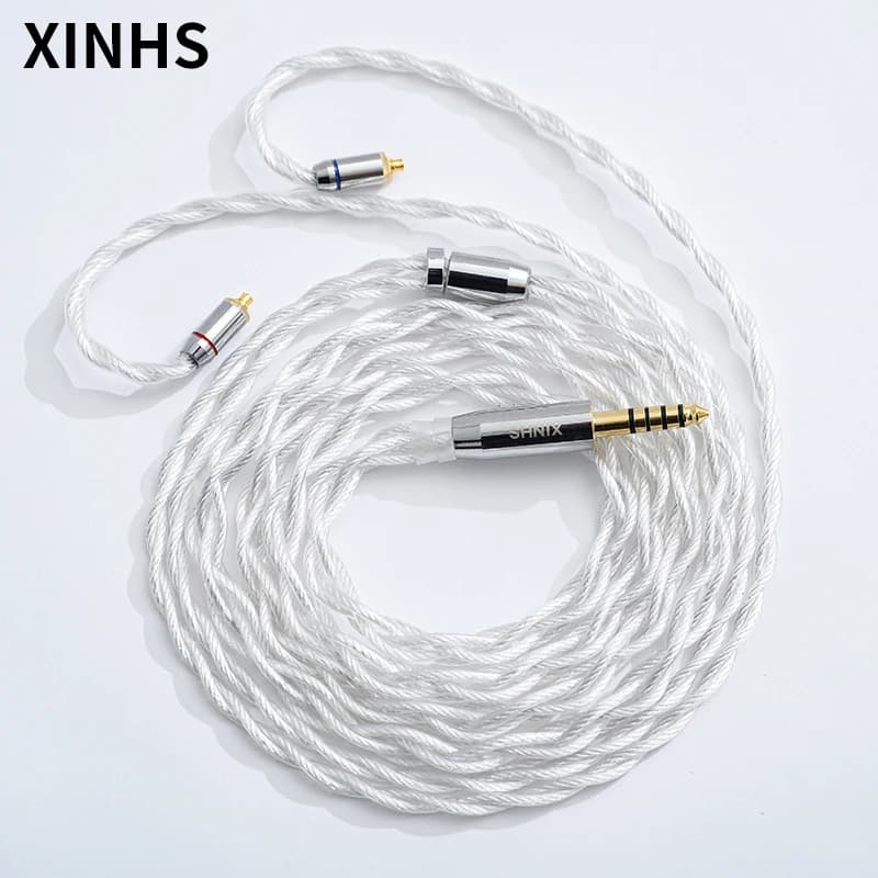 XINHS – câble de mise à niveau HIFI en cuivre plaqué argent monocristal à 4 cœurs, avec prise 3.5/2.