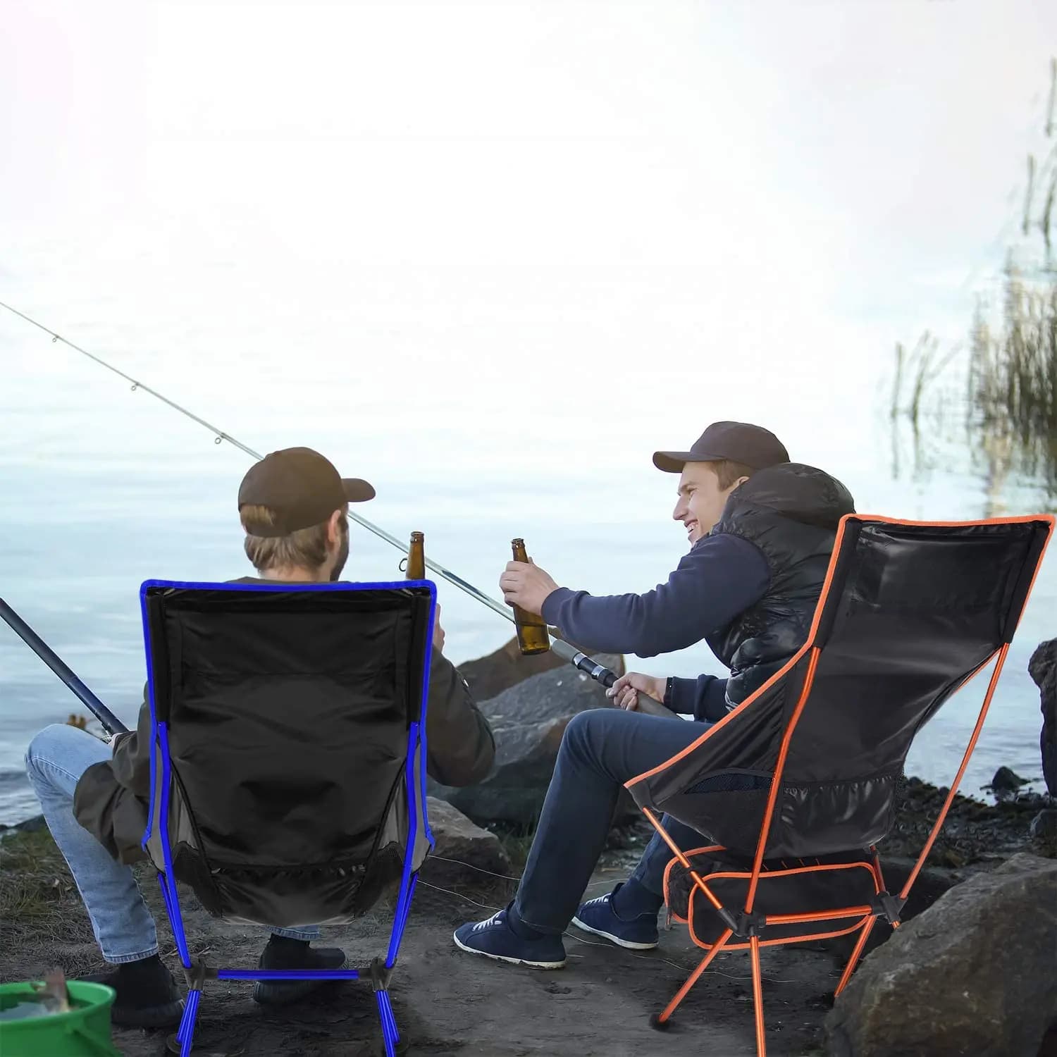 Chaise de Camping Portable en plein air, siège de Camping pliable et allongé en tissu Oxford pour pê