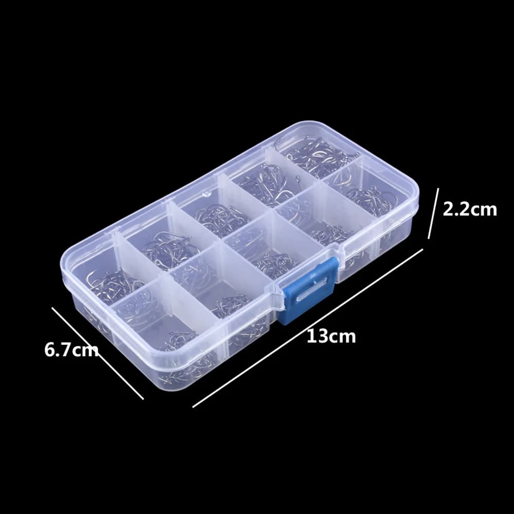 Hameçons de pêche 100-1000 pièces de boîte à hameçons ensemble eau salée eau douce acier à haute ten