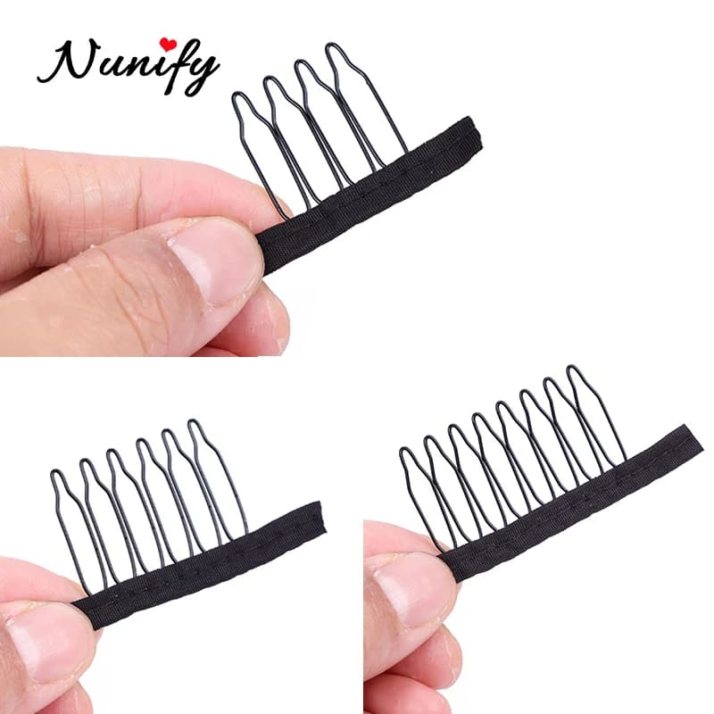 Nunify perruque peigne Clips 4 dents Extension de cheveux Clips en acier inoxydable perruque Clips p