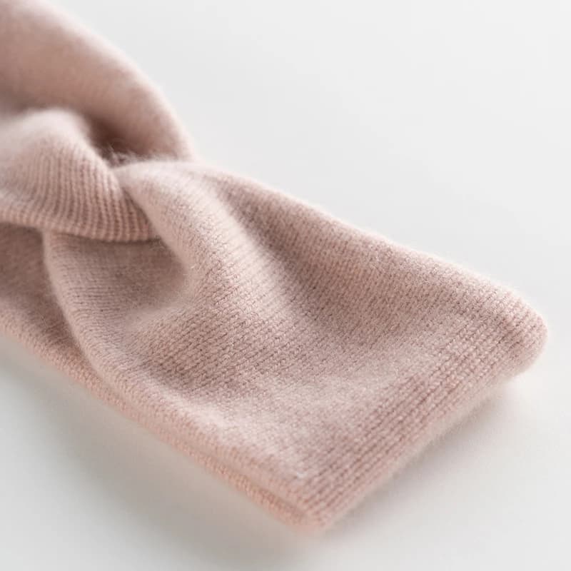 Bandeau tricoté en cachemire 100% pour femme, tissage croisé, doux et chaud, accessoires pour cheveu
