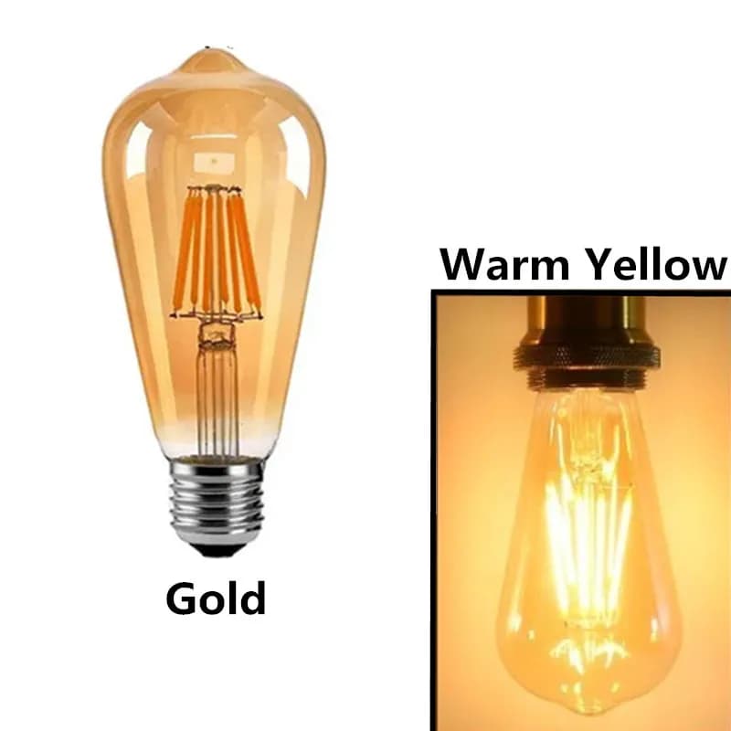Ampoules LED à Filament Edison doré ST64 Dimmable E27 B22 2W 4W 6W 8W 10W 12W 220V 110V 2700K 6000K 