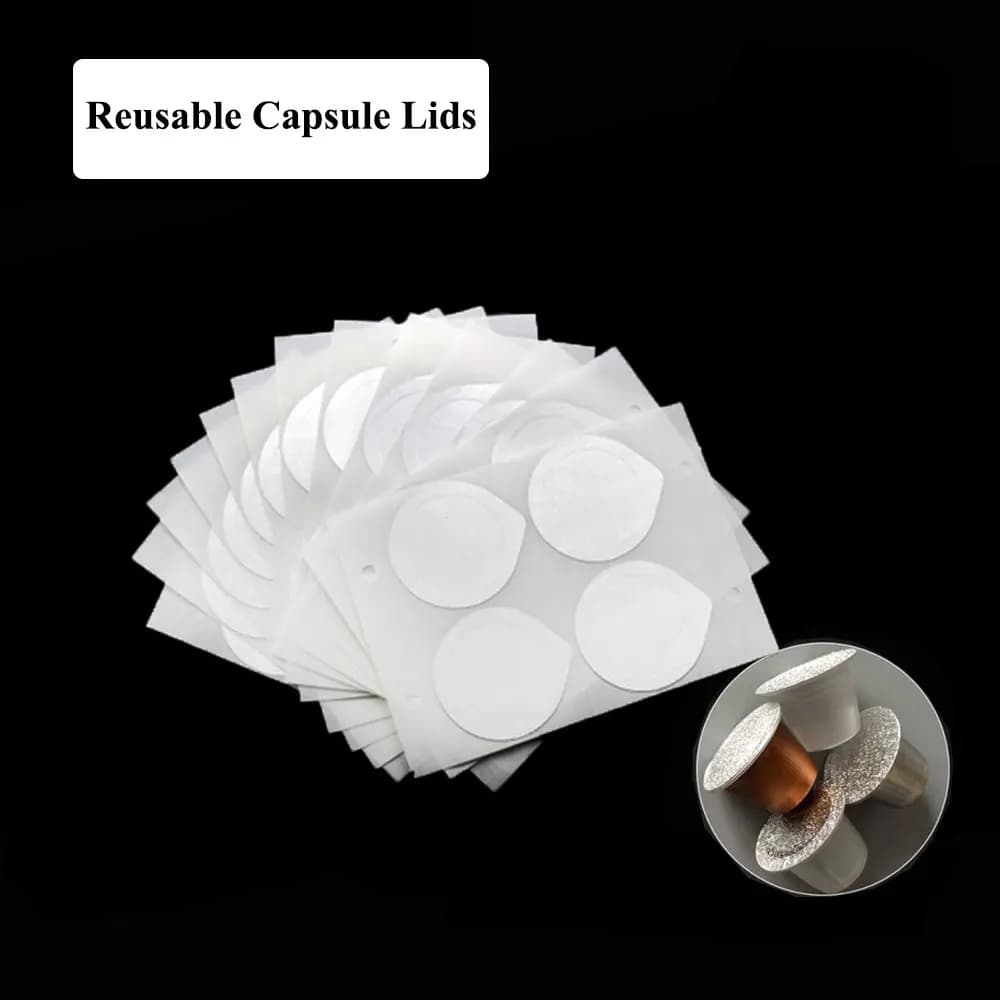 Autocollant de remplissage de capsules de café, en acier inoxydable, auto-adhésif, couvercle de bras